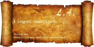 Linges Ametiszt névjegykártya
